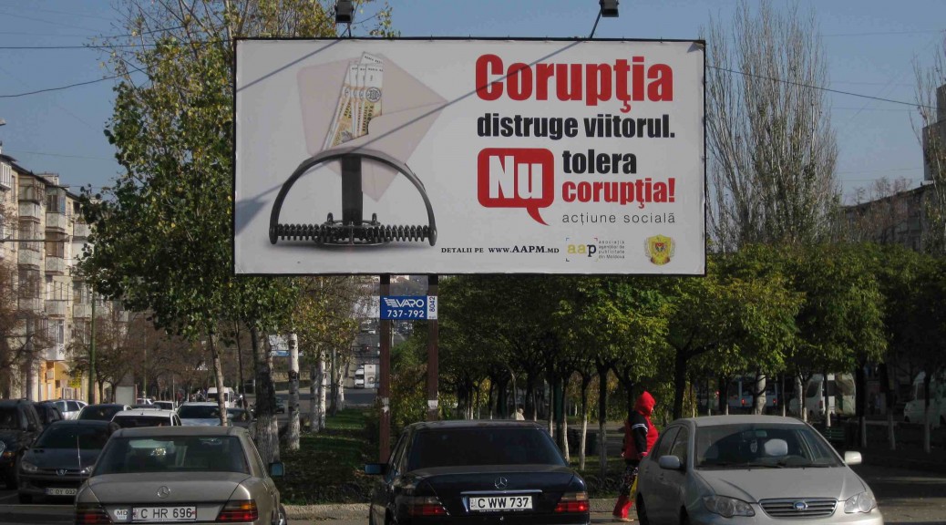 Poster against corruption in Chisinau
