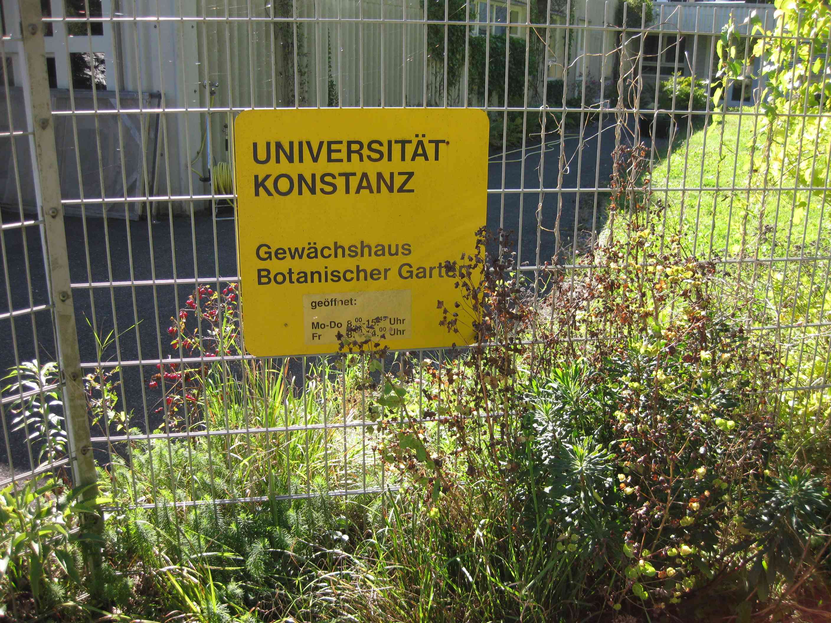 Constance University: entry of the botanical garden