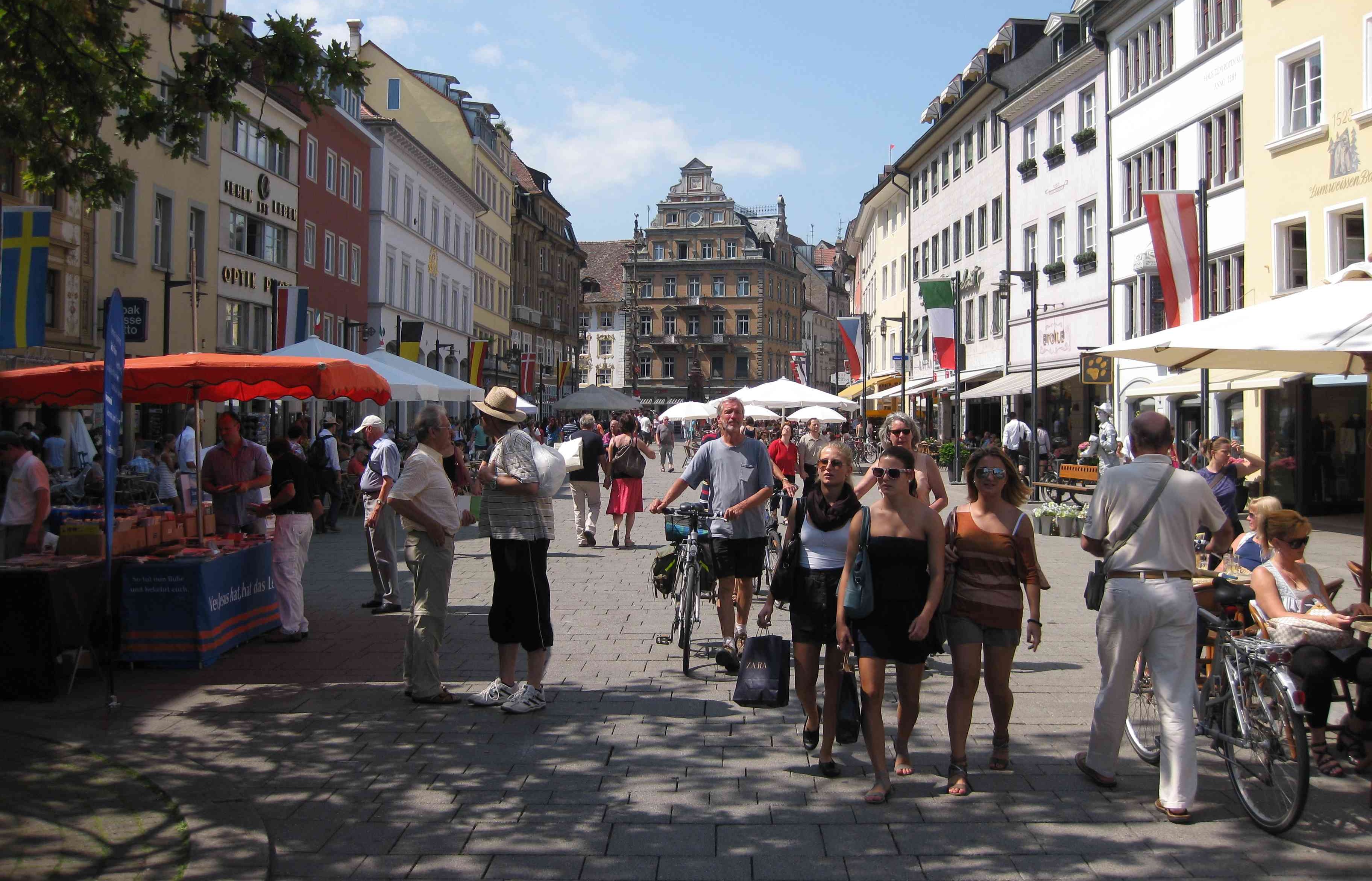 Shoppers in Constance, Germany
