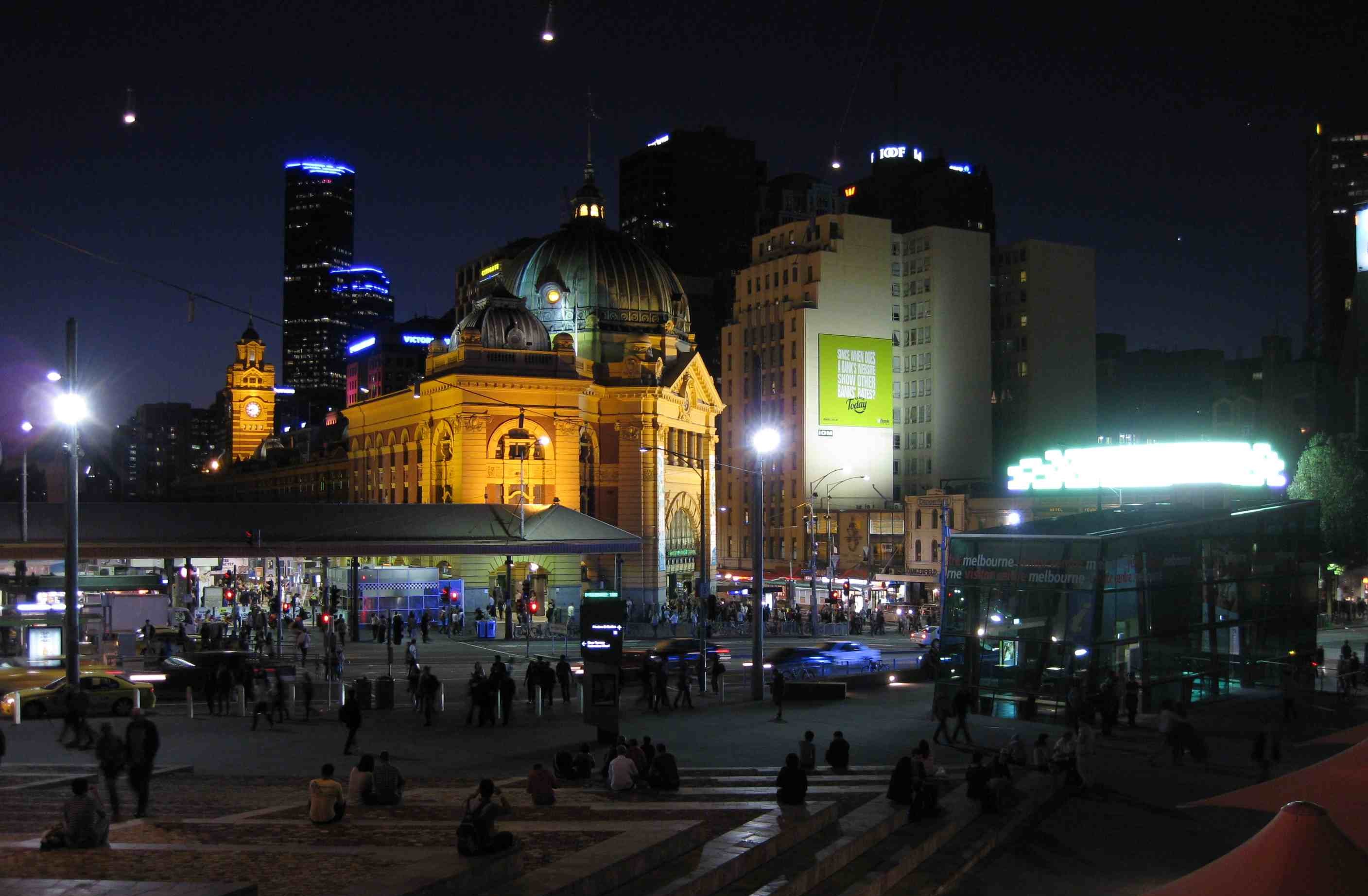 Light pollution: Melbourne's Flinders Street Station at night