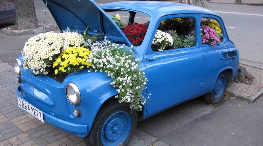 Old car in Odessa