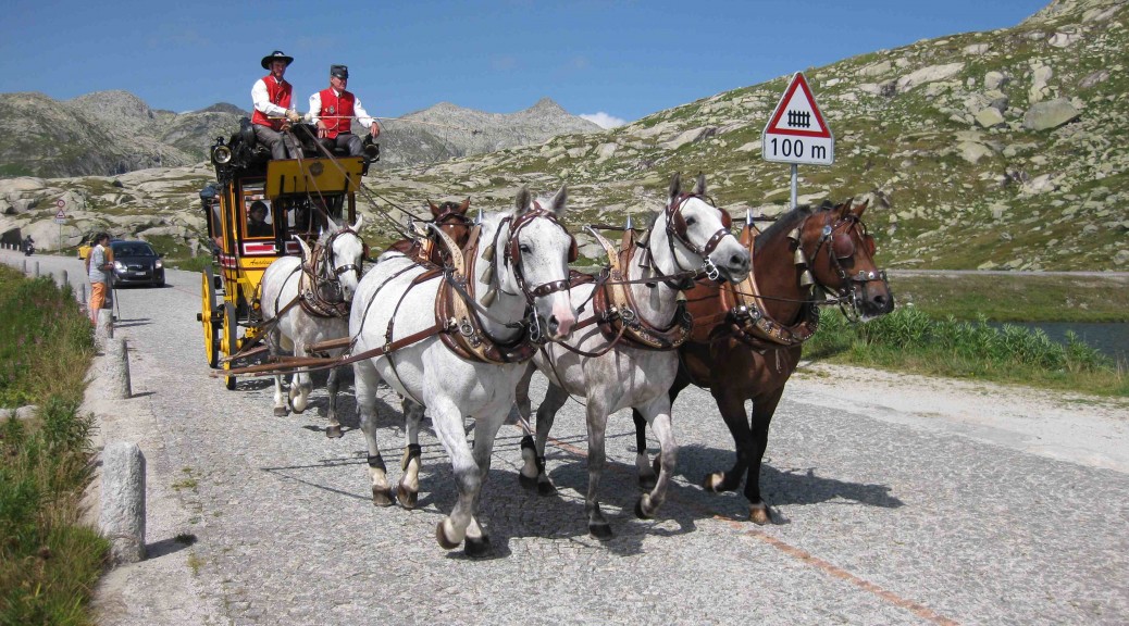 Stagecoach at Gotthard pass