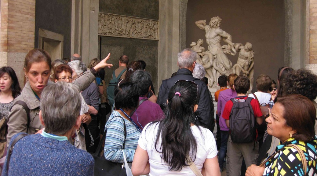 Visitors of the Vatican Museums in Rome