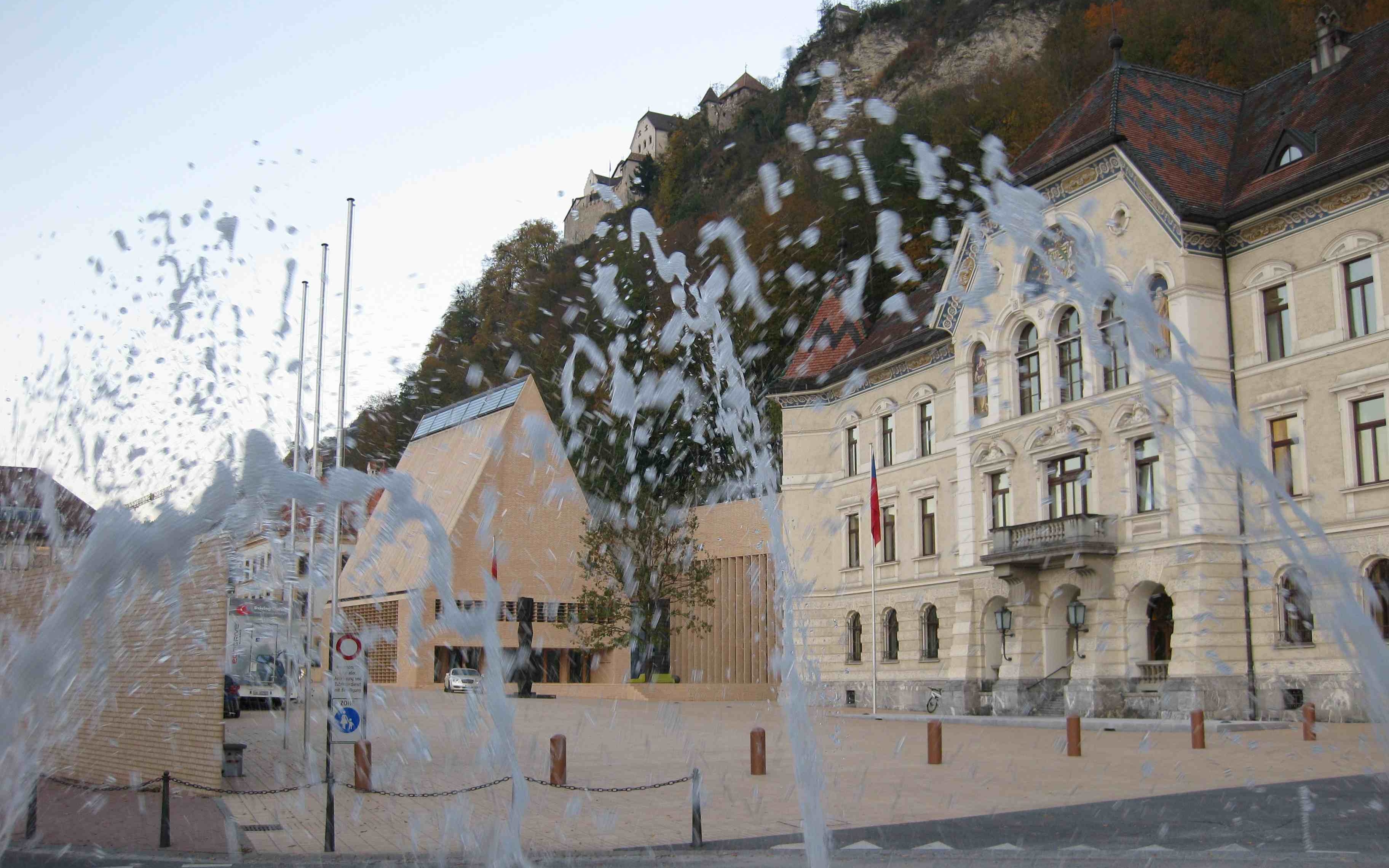 Government building, parliament and castle in Vaduz, Liechtenstein